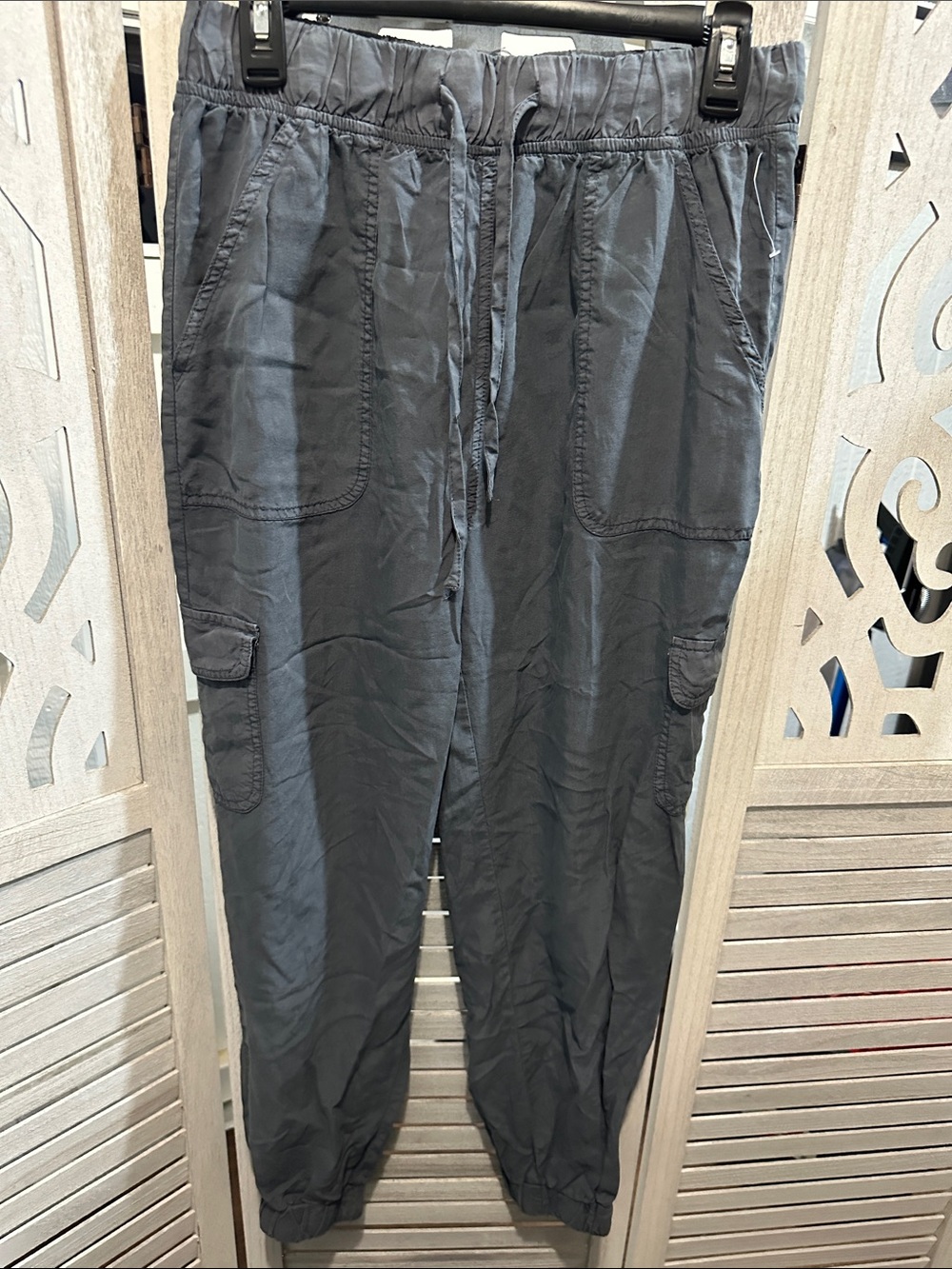 Thread & Supply Women's Charcoal Drawstring Cargo Joggers